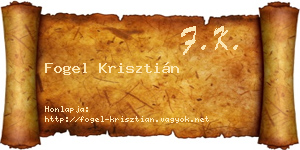 Fogel Krisztián névjegykártya